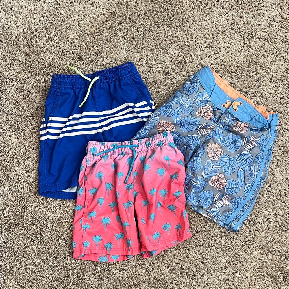 Stylish Kids Swim Shorts Set - Blue, Pink, Gray